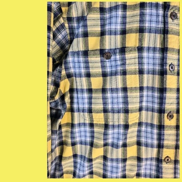 Duluth Trading Co Casual Shirt Men Size L Button Long Sleeve Blue,‎ Yellow. - Picture 8 of 8